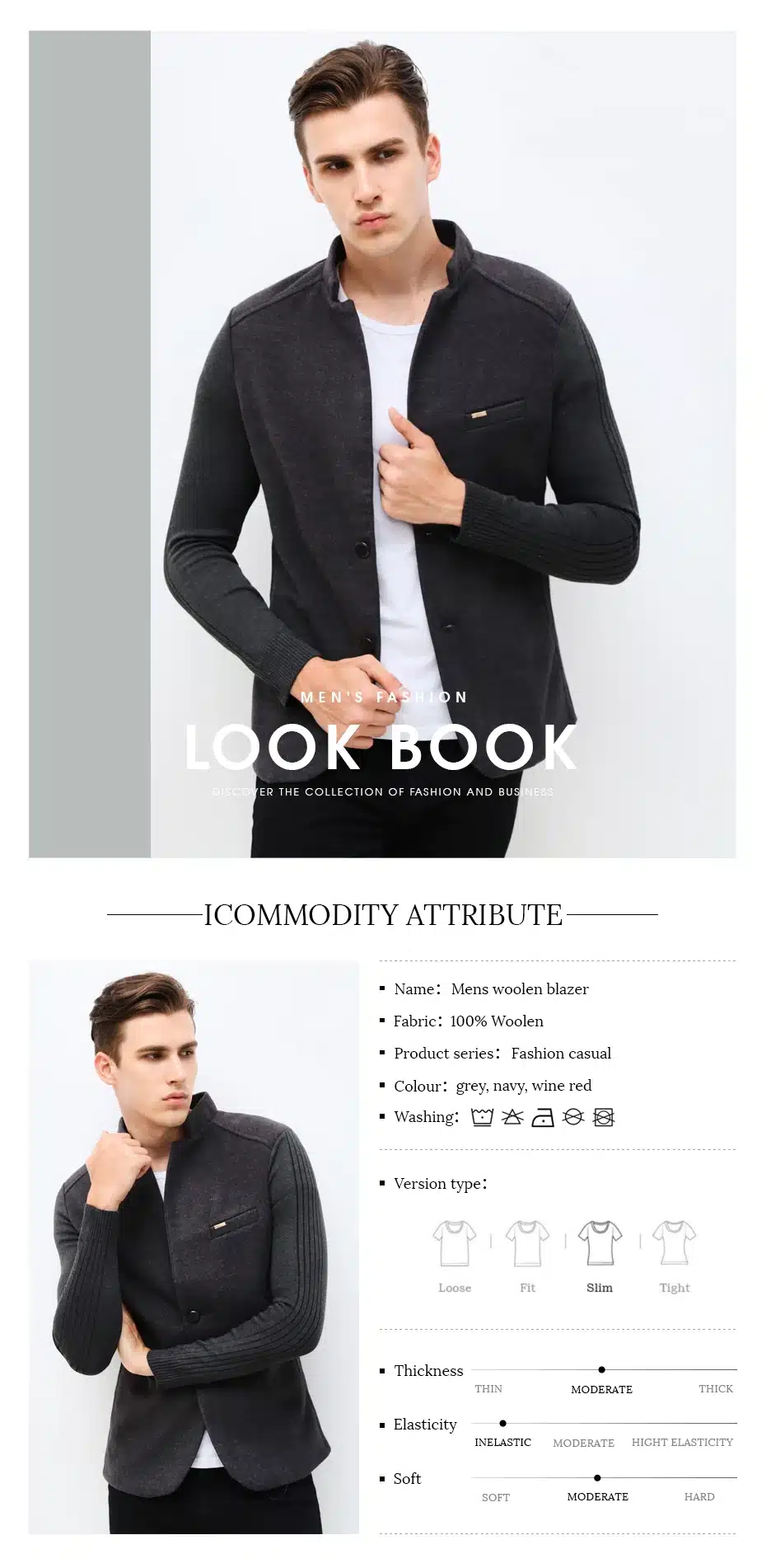 2018 New Autumn Winter Fashion Brand Unique Mens Blazer Jacket Woolen Casual Blazer Slim Fit Patchwork Sleeve Men Suit Jacket 15