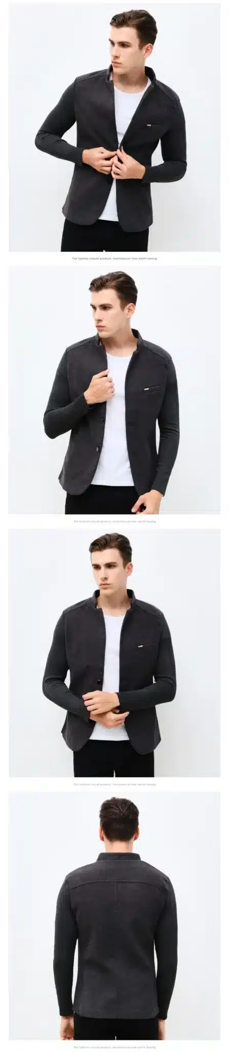 2018 New Autumn Winter Fashion Brand Unique Mens Blazer Jacket Woolen Casual Blazer Slim Fit Patchwork Sleeve Men Suit Jacket 18