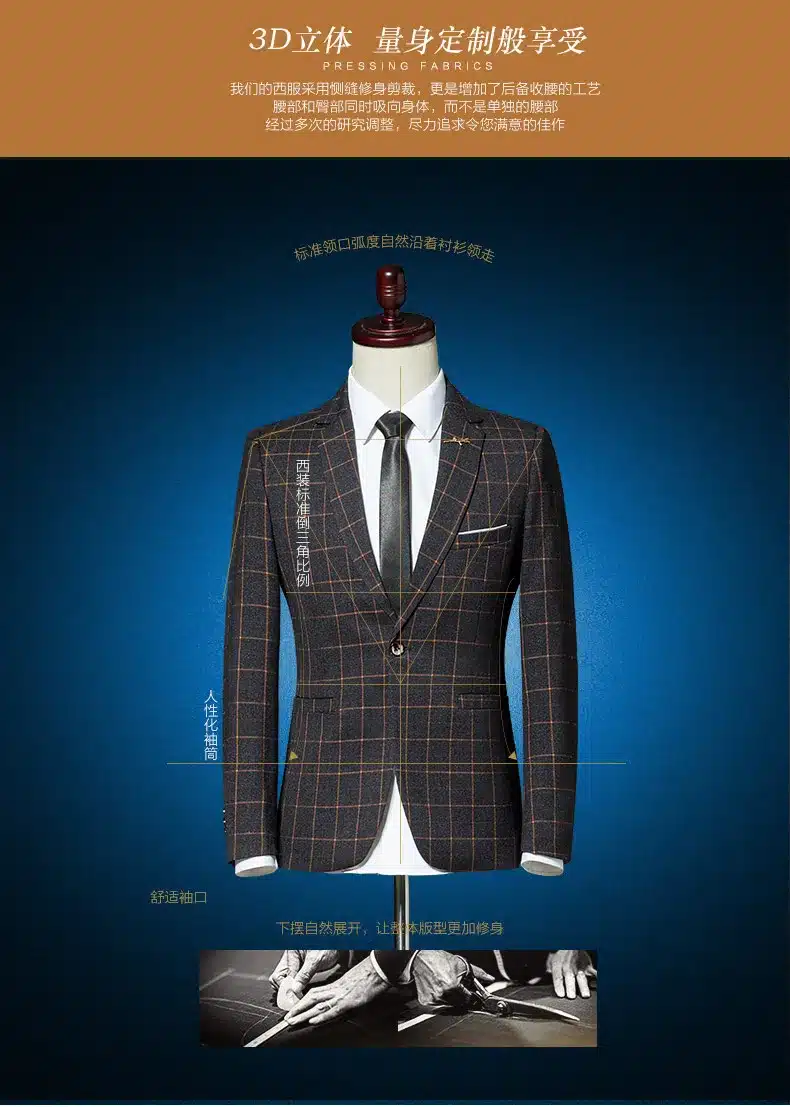 Plaid Leisure Blazer Men Slim Fit Single Button 2018 New Brand Clothing Blazer Jackets M- 5XL Casual Office Blazer Masculino 16