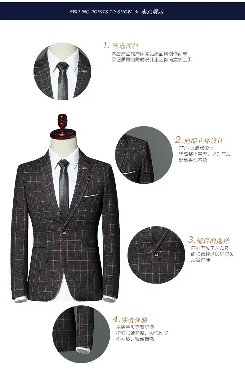 Plaid Leisure Blazer Men Slim Fit Single Button 2018 New Brand Clothing Blazer Jackets M- 5XL Casual Office Blazer Masculino 18