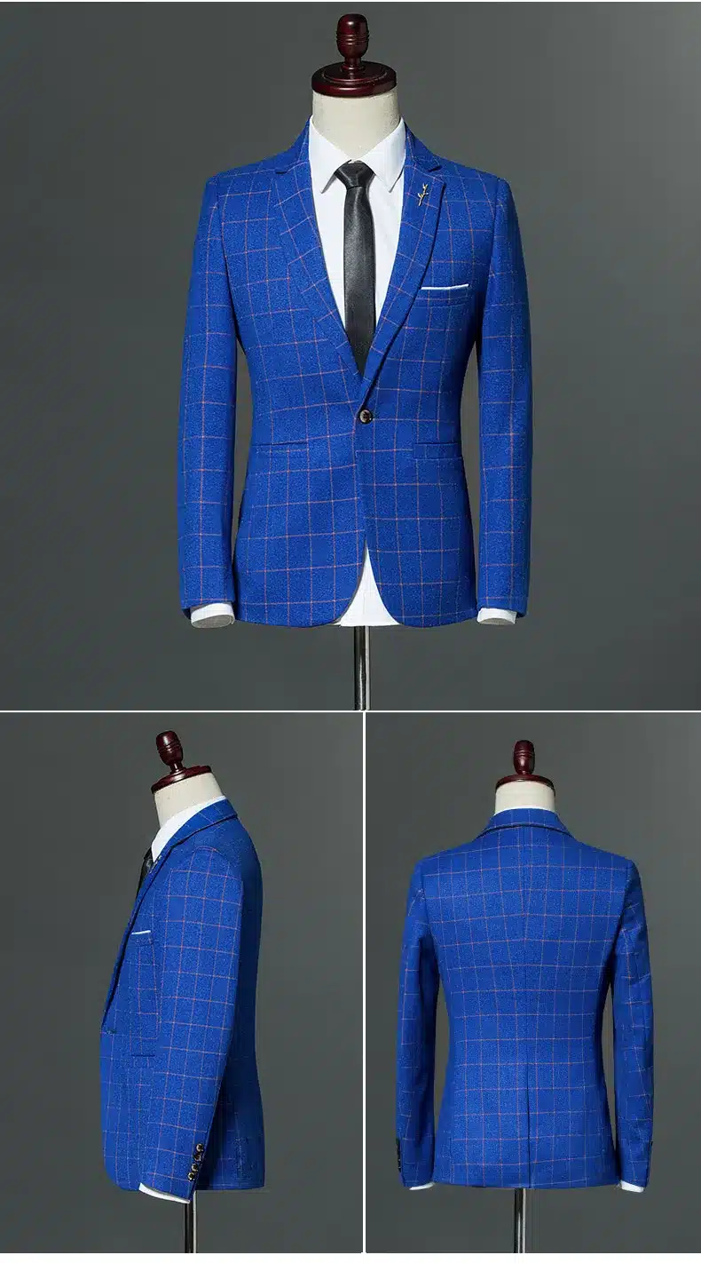 Plaid Leisure Blazer Men Slim Fit Single Button 2018 New Brand Clothing Blazer Jackets M- 5XL Casual Office Blazer Masculino 24