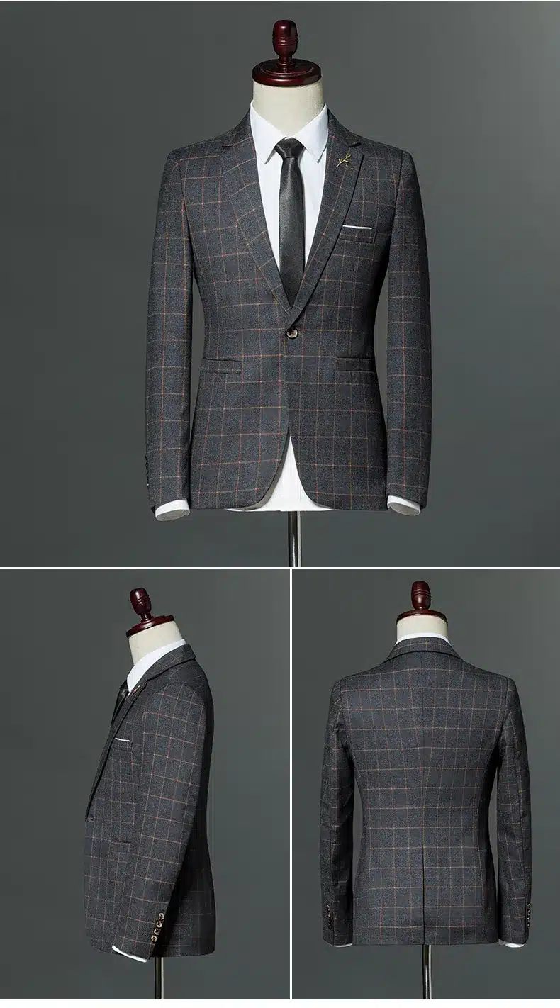 Plaid Leisure Blazer Men Slim Fit Single Button 2018 New Brand Clothing Blazer Jackets M- 5XL Casual Office Blazer Masculino 25