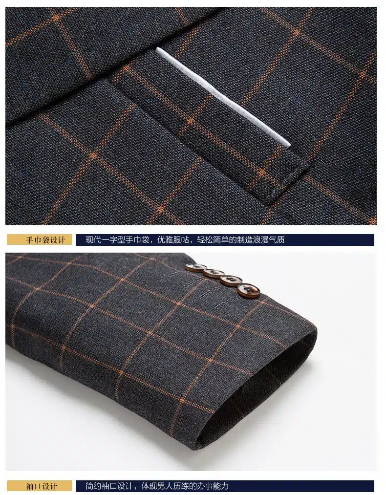 Plaid Leisure Blazer Men Slim Fit Single Button 2018 New Brand Clothing Blazer Jackets M- 5XL Casual Office Blazer Masculino 27