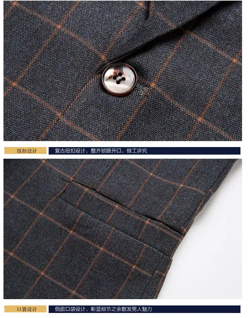 Plaid Leisure Blazer Men Slim Fit Single Button 2018 New Brand Clothing Blazer Jackets M- 5XL Casual Office Blazer Masculino 28