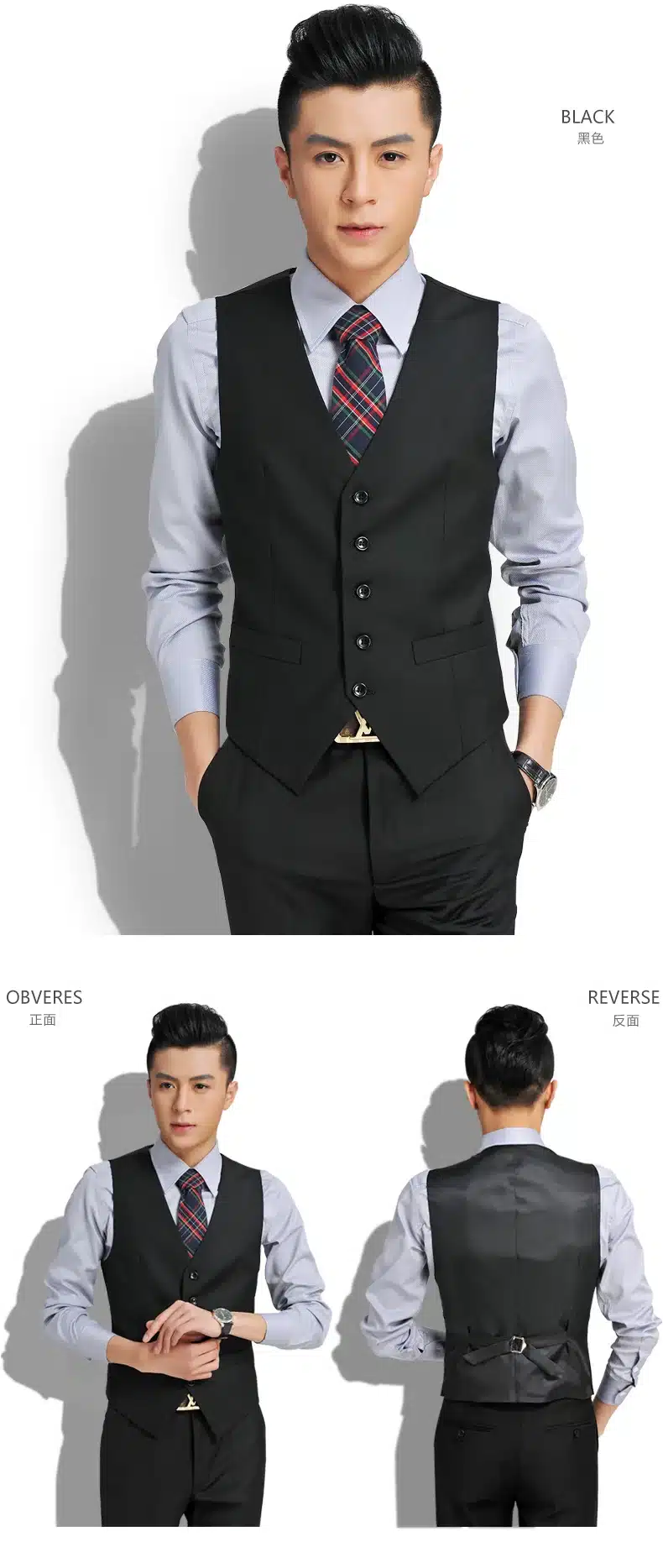 New Wedding Dress High-quality Goods Cotton Men's Fashion Design Suit Vest / Grey Black High-end Men's Business Casual Suit Vest 7