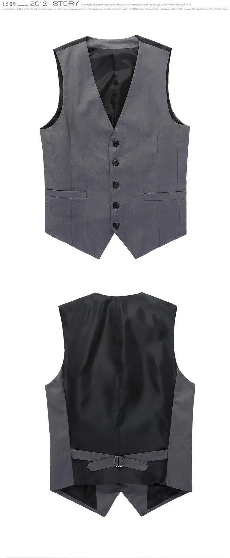 New Wedding Dress High-quality Goods Cotton Men's Fashion Design Suit Vest / Grey Black High-end Men's Business Casual Suit Vest 11