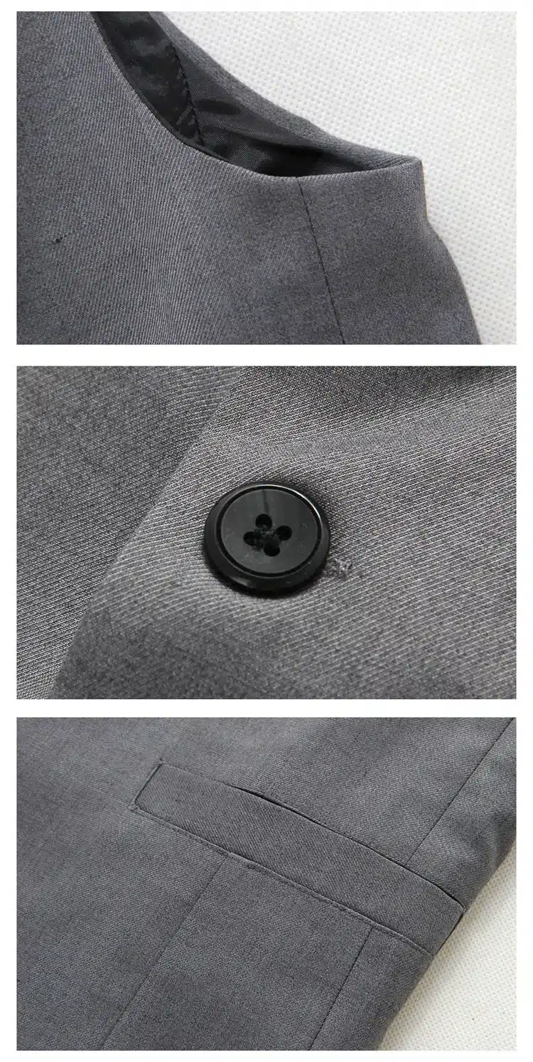 New Wedding Dress High-quality Goods Cotton Men's Fashion Design Suit Vest / Grey Black High-end Men's Business Casual Suit Vest 13