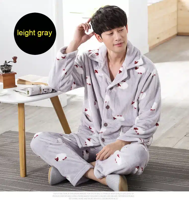 SusanDick 2017 New Winter Pajamas Men Thick Fleece Pajama Sets Luxury Warm Sleepwear Plaid Suits Man Casual Home Clothes Pijama 16