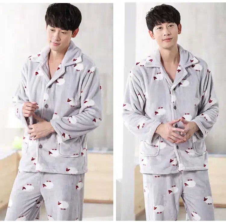 SusanDick 2017 New Winter Pajamas Men Thick Fleece Pajama Sets Luxury Warm Sleepwear Plaid Suits Man Casual Home Clothes Pijama 17