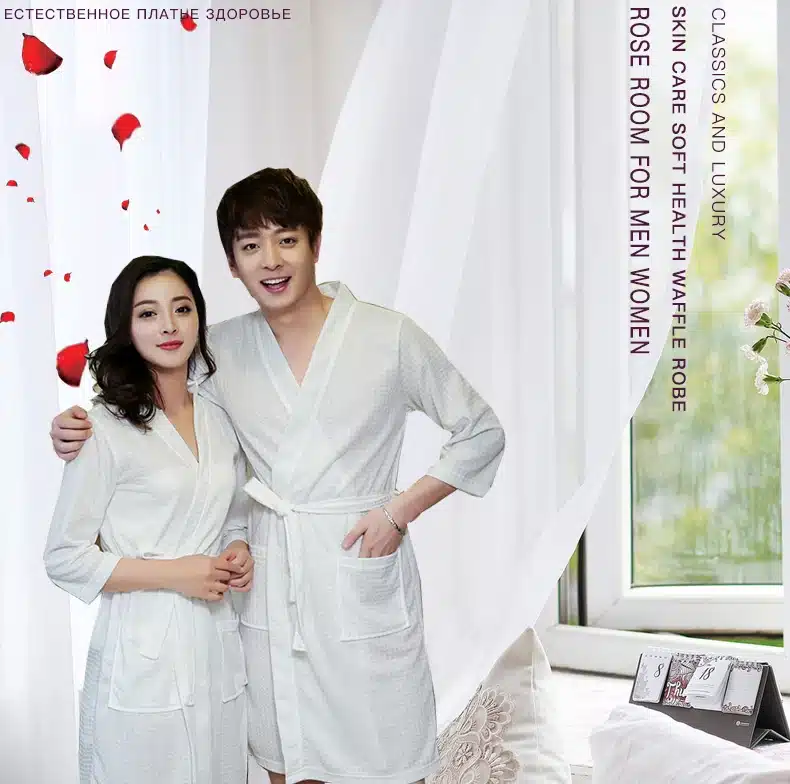 Lovers Summer Water Absorption Fashion Towel Bath Robe Men Sexy Kimono Waffle Bathrobe Mens Plus Size Dressing Gown Male Robes 11