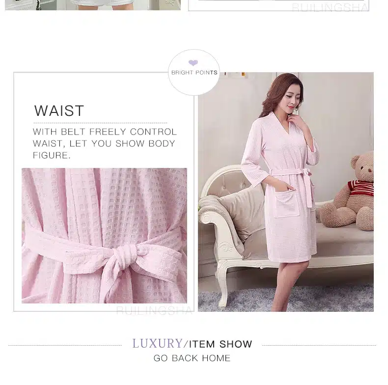 Lovers Summer Water Absorption Fashion Towel Bath Robe Men Sexy Kimono Waffle Bathrobe Mens Plus Size Dressing Gown Male Robes 19