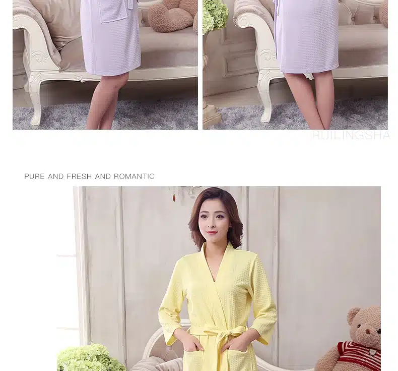 Lovers Summer Water Absorption Fashion Towel Bath Robe Men Sexy Kimono Waffle Bathrobe Mens Plus Size Dressing Gown Male Robes 25