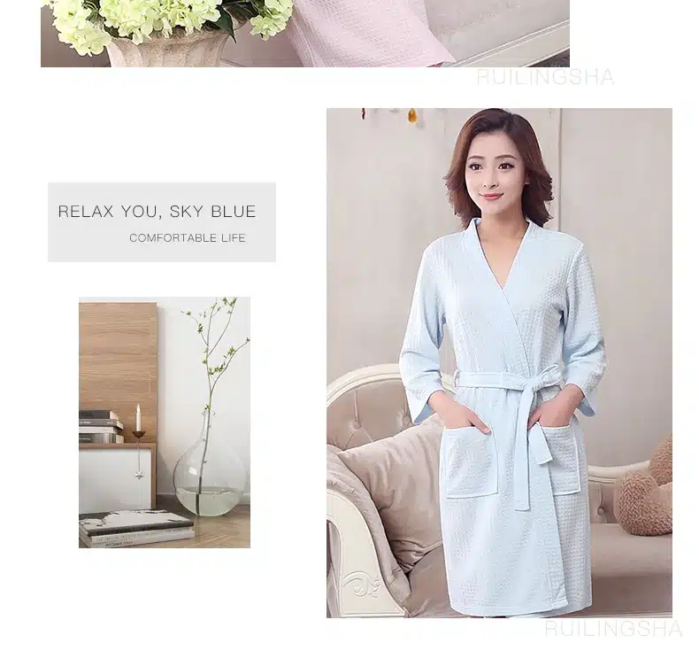 Lovers Summer Water Absorption Fashion Towel Bath Robe Men Sexy Kimono Waffle Bathrobe Mens Plus Size Dressing Gown Male Robes 27
