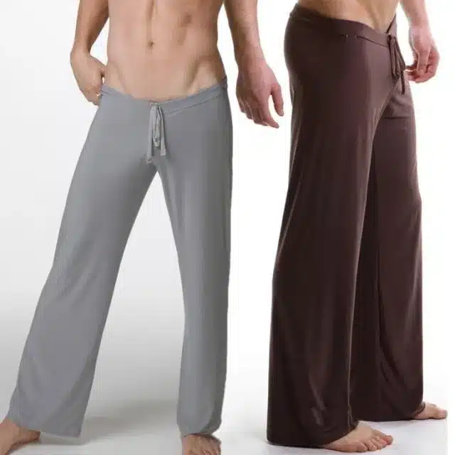 Sleep Bottoms Men's casual trousers soft comfortable Men's Sleep Bottoms Homewear XL pants pajama Lacing loose Lounge clothing 13