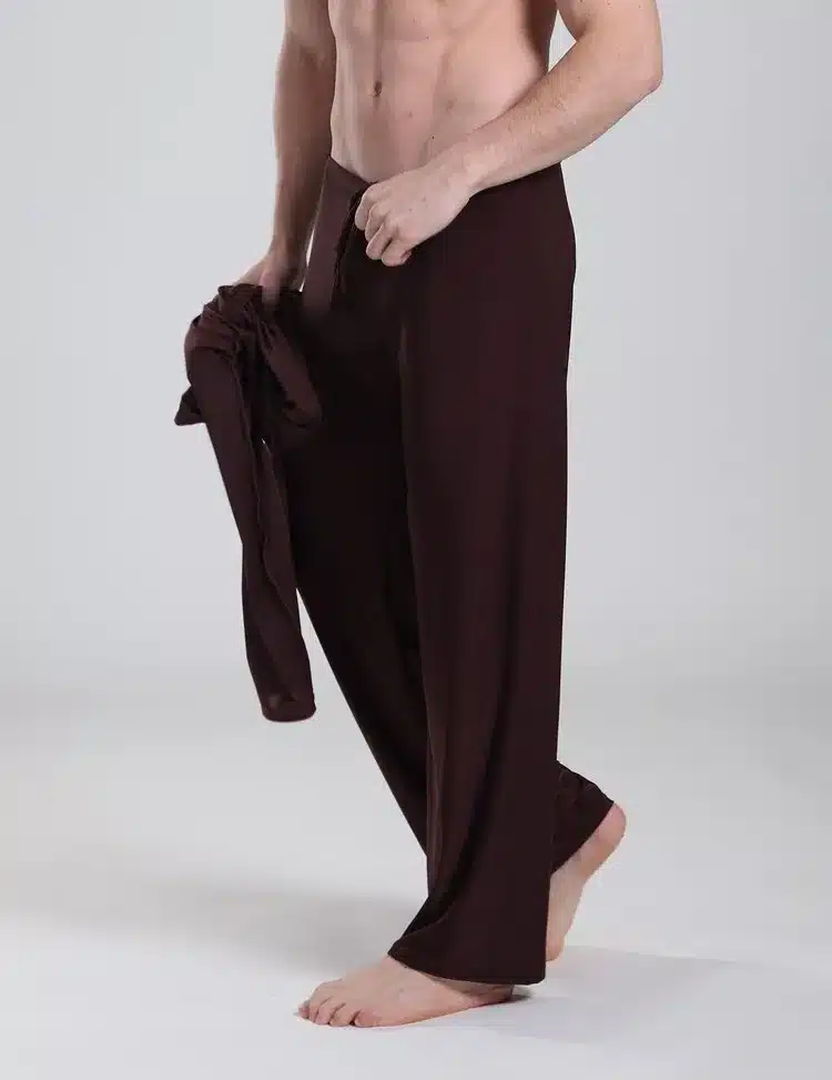 Sleep Bottoms Men's casual trousers soft comfortable Men's Sleep Bottoms Homewear XL pants pajama Lacing loose Lounge clothing 15