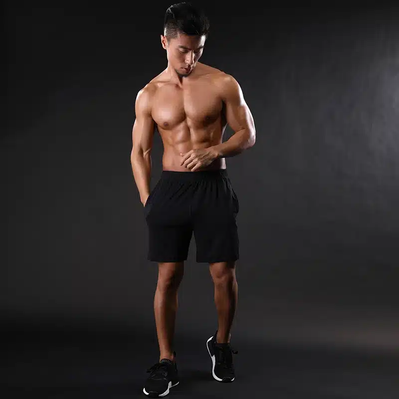 NANSHA Brand 2017 Men's Compression Shorts High Waist Drawstring Loose Summer Beach CasualRunning Breathable Elastic Male Shorts 23