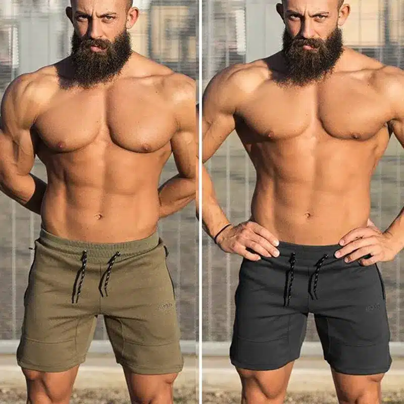 Mens cotton shorts Calf-Length gyms Fitness Bodybuilding Casual Joggers workout Brand sporting short pants Sweatpants Sportswear 10