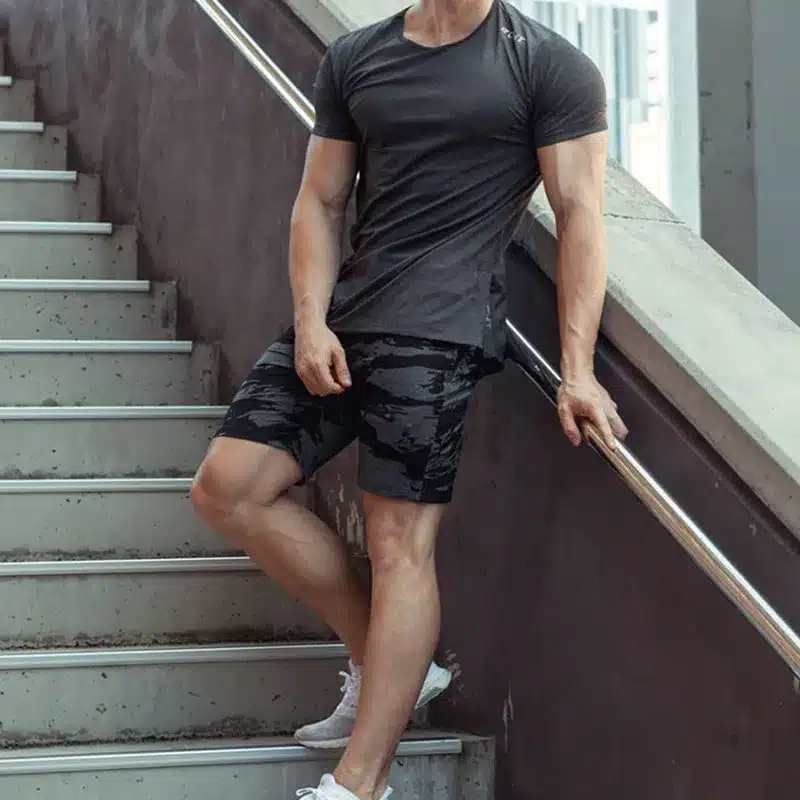 Mens cotton shorts Calf-Length gyms Fitness Bodybuilding Casual Joggers workout Brand sporting short pants Sweatpants Sportswear 13