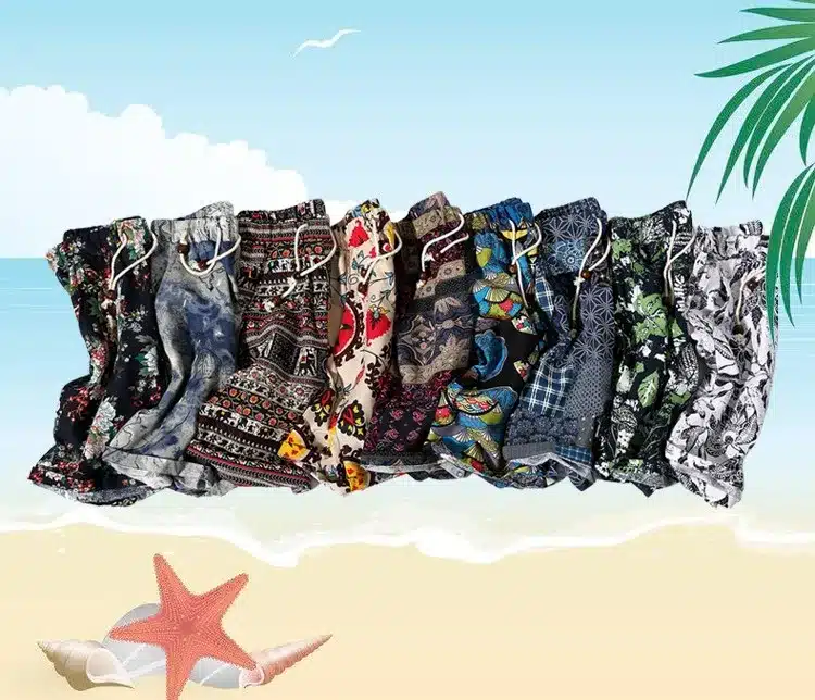 Men's beach shorts personality printing 2017 summer thin section breathable comfort casual men's linen shorts large size M-5XL 5