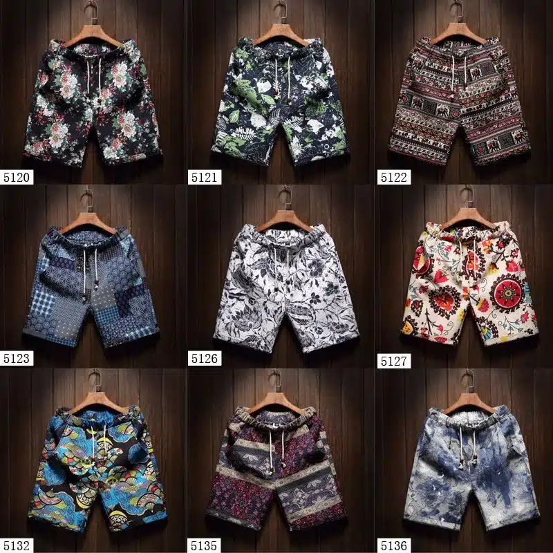 Men's beach shorts personality printing 2017 summer thin section breathable comfort casual men's linen shorts large size M-5XL 6