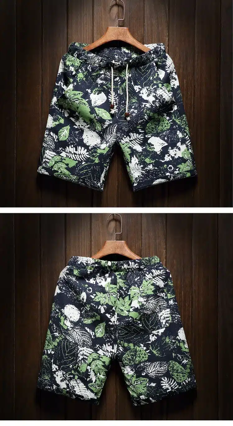 Men's beach shorts personality printing 2017 summer thin section breathable comfort casual men's linen shorts large size M-5XL 8