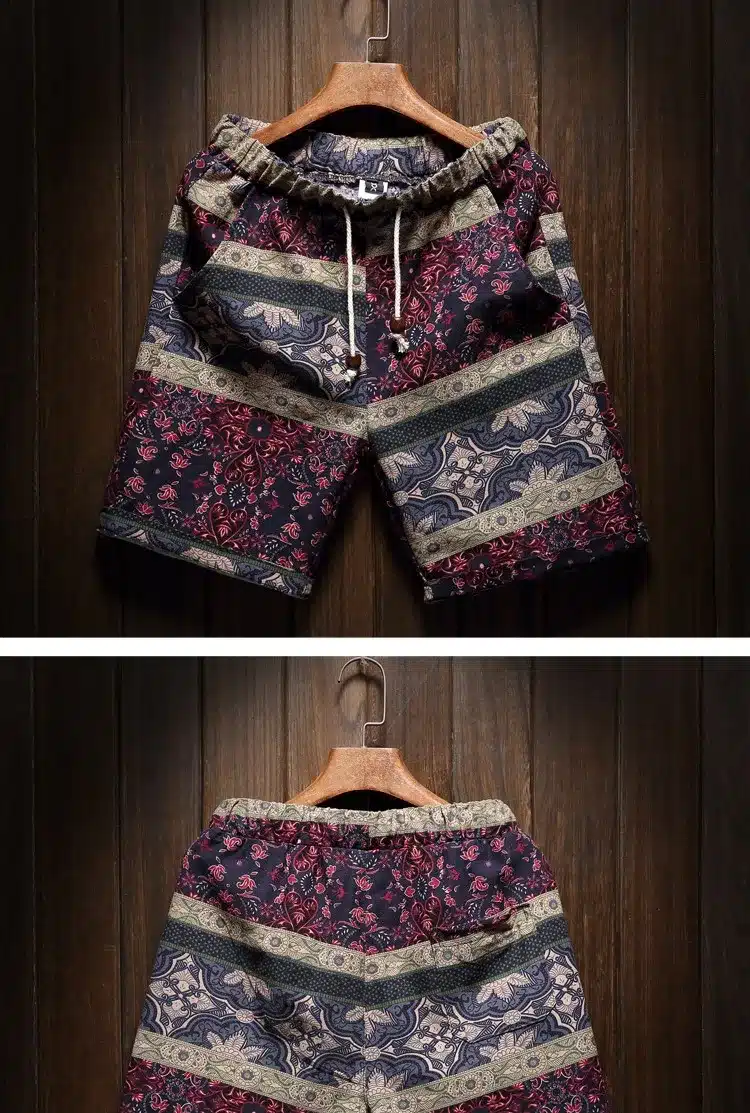 Men's beach shorts personality printing 2017 summer thin section breathable comfort casual men's linen shorts large size M-5XL 14