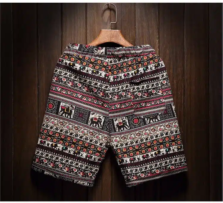 Men's beach shorts personality printing 2017 summer thin section breathable comfort casual men's linen shorts large size M-5XL 16