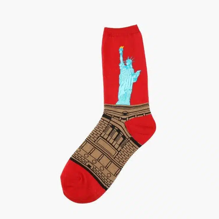 1 pair autumn winter New Retro Art Oil Painting men socks fashion happy lovers cotton long socks sokken calcetines 13