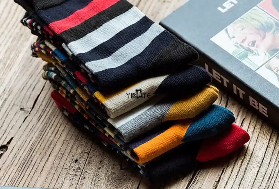 Men's color stripes socks the latest design popular men's socks 5 PAIRS STRIPED SOCKS SUIT FASHION DESIGNER COLOURED COTTON 6-11 12