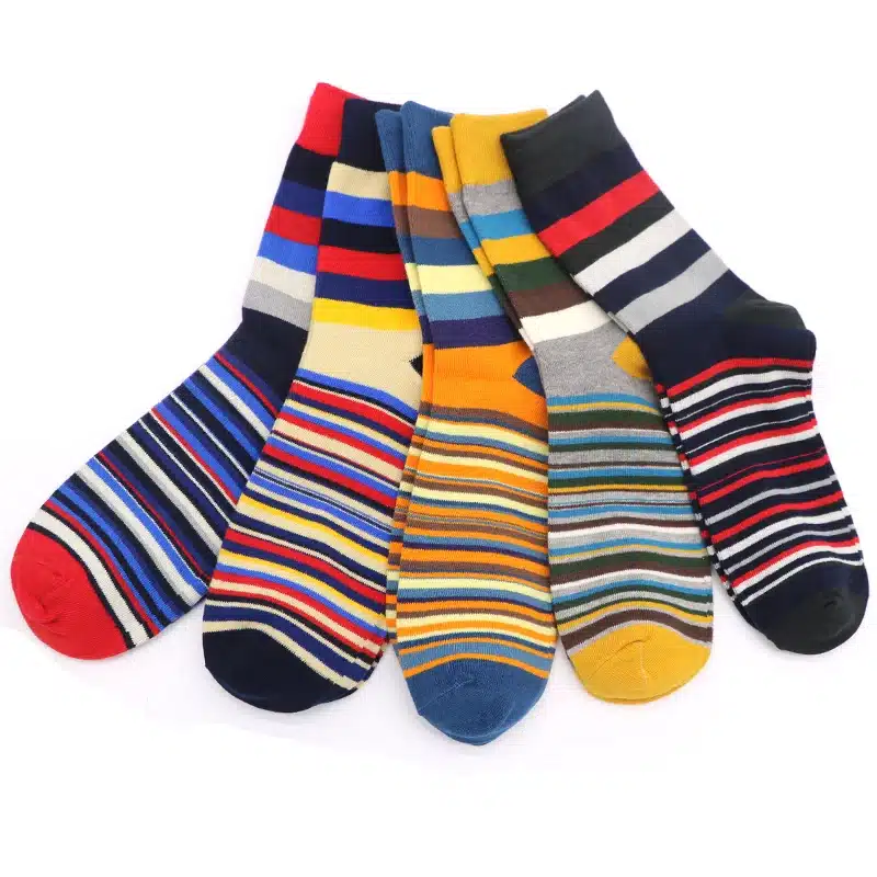 1Pair Men Funny 3D Socks Calcetines Socks For Men Chaussette Homme Colorful Striped Meias Warm Socks Compression Sokken 9