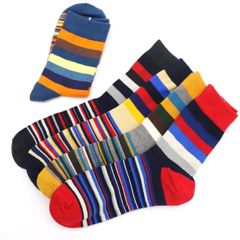 1Pair Men Funny 3D Socks Calcetines Socks For Men Chaussette Homme Colorful Striped Meias Warm Socks Compression Sokken 10