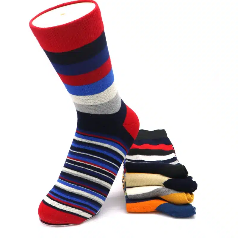 1Pair Men Funny 3D Socks Calcetines Socks For Men Chaussette Homme Colorful Striped Meias Warm Socks Compression Sokken 12