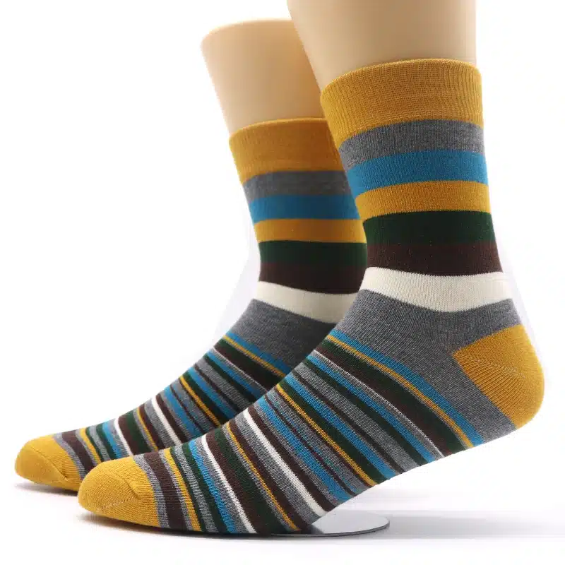 1Pair Men Funny 3D Socks Calcetines Socks For Men Chaussette Homme Colorful Striped Meias Warm Socks Compression Sokken 16