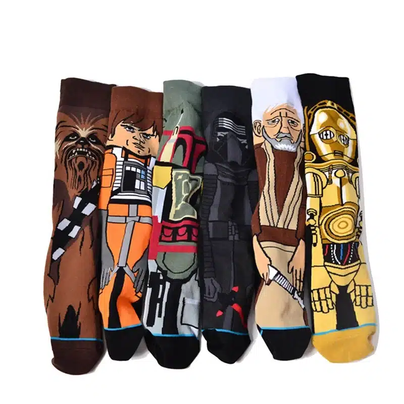 Star Wars The Last Jedi fashion Women Funny cotton socks men Crew long happy sock male winter polo warm Cartoon print flag socks 3
