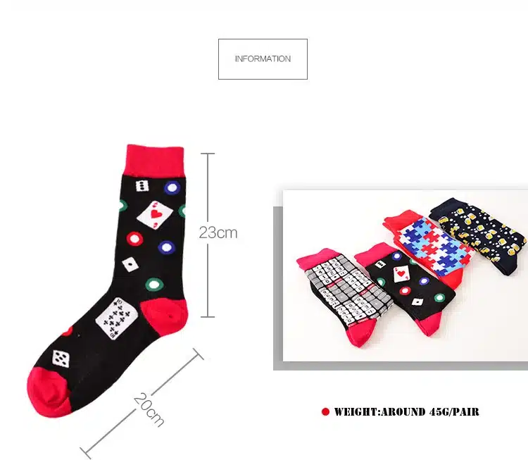 39-45 Socks Brand Women Men's Novelty Socks Combed Cotton Christmas Gift Chausettes homme Animal Puzzle Design Funny Socks Men 5