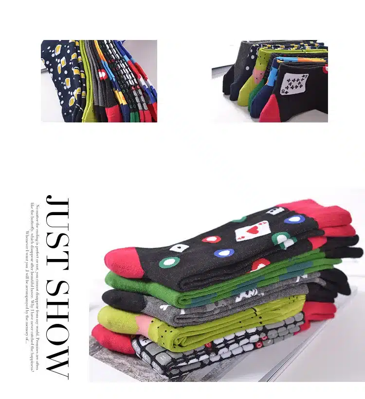 39-45 Socks Brand Women Men's Novelty Socks Combed Cotton Christmas Gift Chausettes homme Animal Puzzle Design Funny Socks Men 10