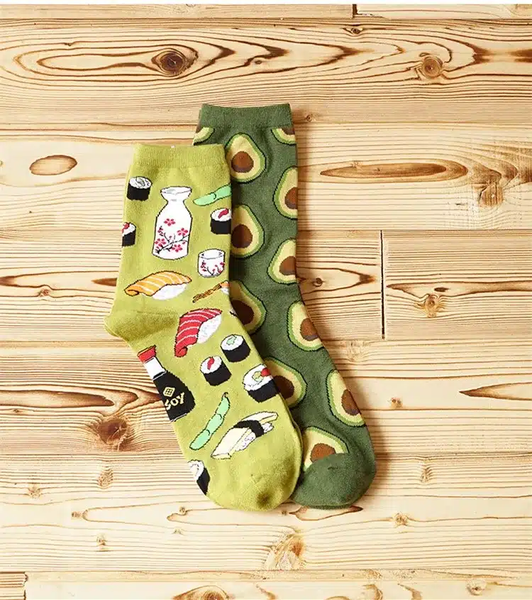 Foot 22-27cm Socks Food Delicious Omelette Fruit Sushi Sake Doughnut Lollipop Salmon Avocado Apples Cupcake Lolly Bacon Toast Hi 13