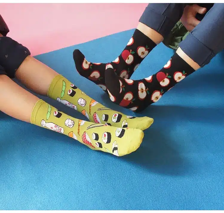 Foot 22-27cm Socks Food Delicious Omelette Fruit Sushi Sake Doughnut Lollipop Salmon Avocado Apples Cupcake Lolly Bacon Toast Hi 15