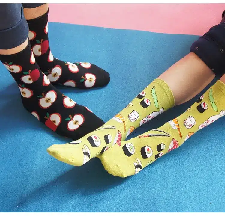 Foot 22-27cm Socks Food Delicious Omelette Fruit Sushi Sake Doughnut Lollipop Salmon Avocado Apples Cupcake Lolly Bacon Toast Hi 16