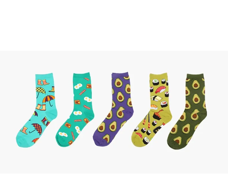 Foot 22-27cm Socks Food Delicious Omelette Fruit Sushi Sake Doughnut Lollipop Salmon Avocado Apples Cupcake Lolly Bacon Toast Hi 23