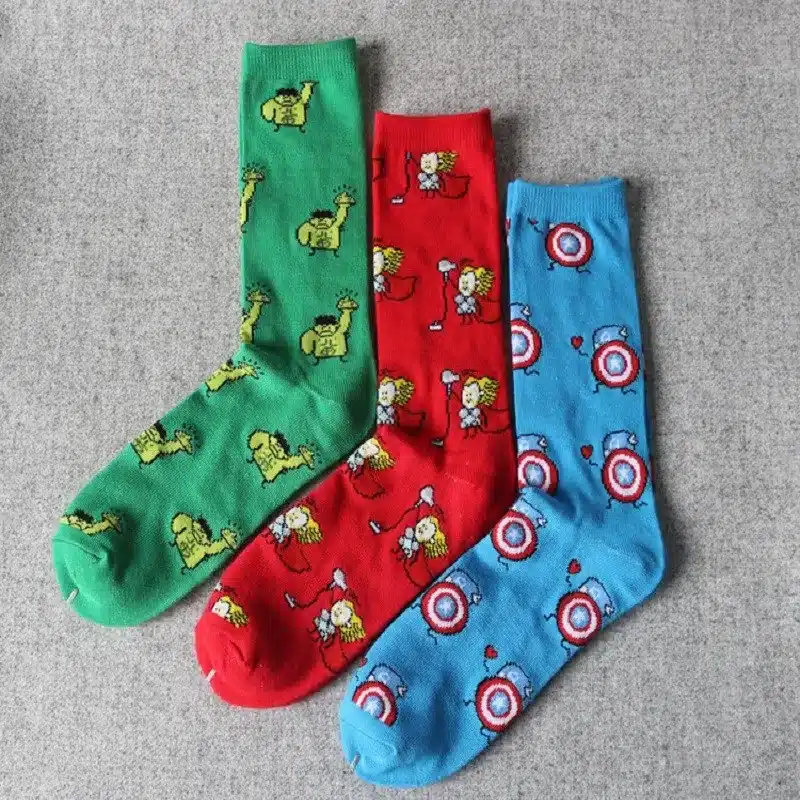 2017 Limited Standard Casual Cotton Calcetines Hombre Mens Socks New Fall Series Superman Cartoon Character Men's Socks In Tube 14