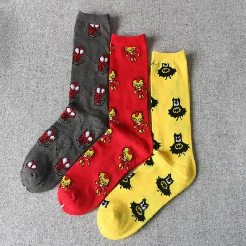 2017 Limited Standard Casual Cotton Calcetines Hombre Mens Socks New Fall Series Superman Cartoon Character Men's Socks In Tube 15