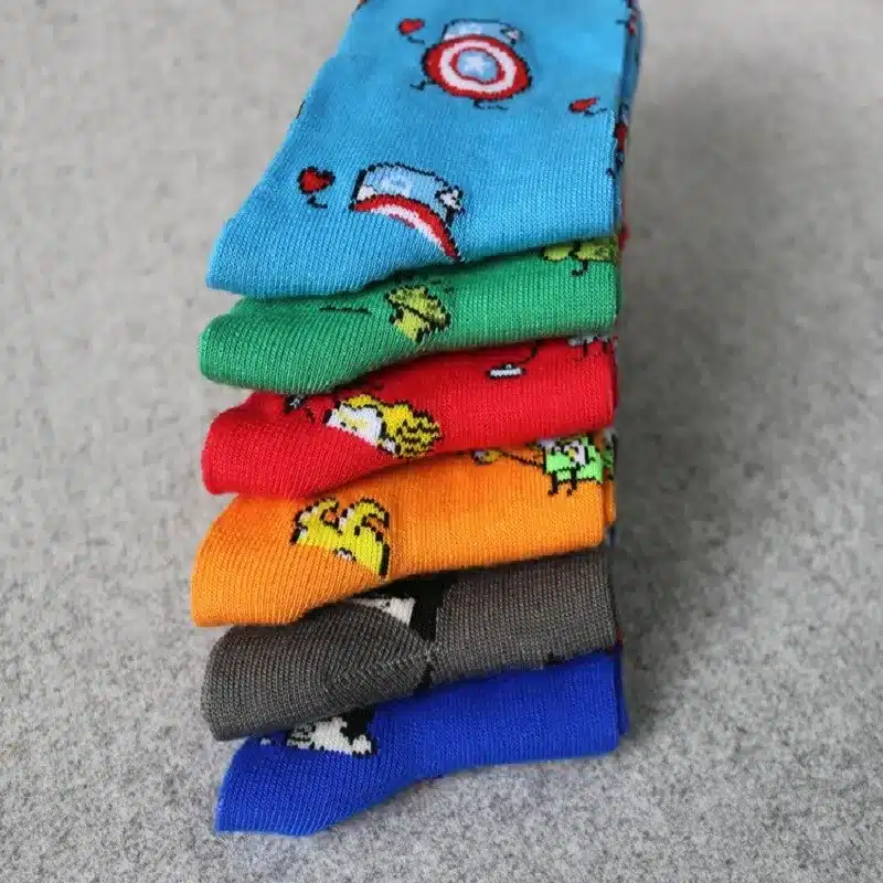 2017 Limited Standard Casual Cotton Calcetines Hombre Mens Socks New Fall Series Superman Cartoon Character Men's Socks In Tube 17