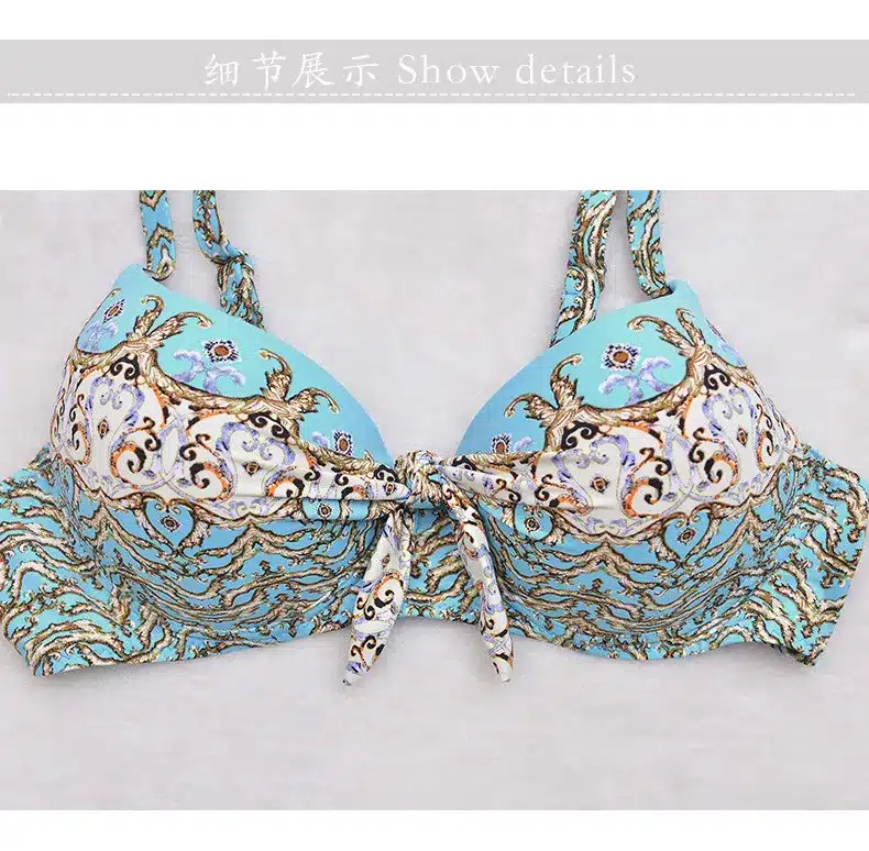 2017 Women Plus Size Bikini Set Brazilian Push Up Women High Waist Swimwear Big Chest Swimsuit Plus Size Print Swimsuit 5XL 26
