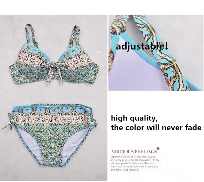 2017 Women Plus Size Bikini Set Brazilian Push Up Women High Waist Swimwear Big Chest Swimsuit Plus Size Print Swimsuit 5XL 27