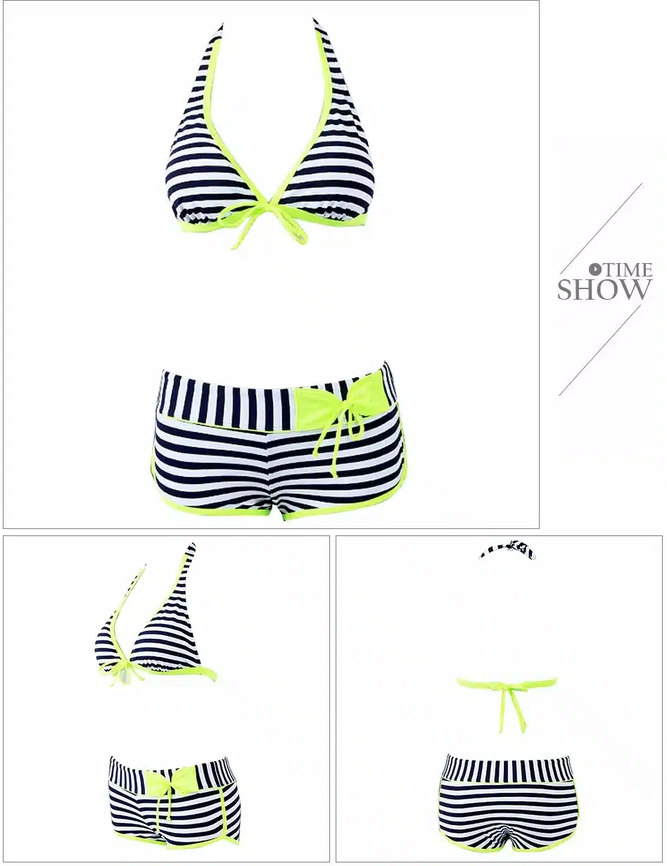 2017 Bikini Push Up Swimwear Women Swimsuit Solid Halter Plus Size Swimwear With Shorts Swimming Suit For Women Bathing Suit XXL 13