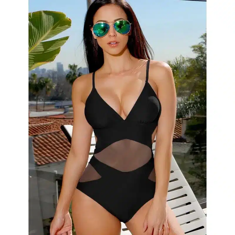 Trikini 2017 Sexy Monokini Mesh Swimwear Women High Waist Swimsuit Femle Mesh Bathing Suit Triquini Brazilian Maillot De Bain 11
