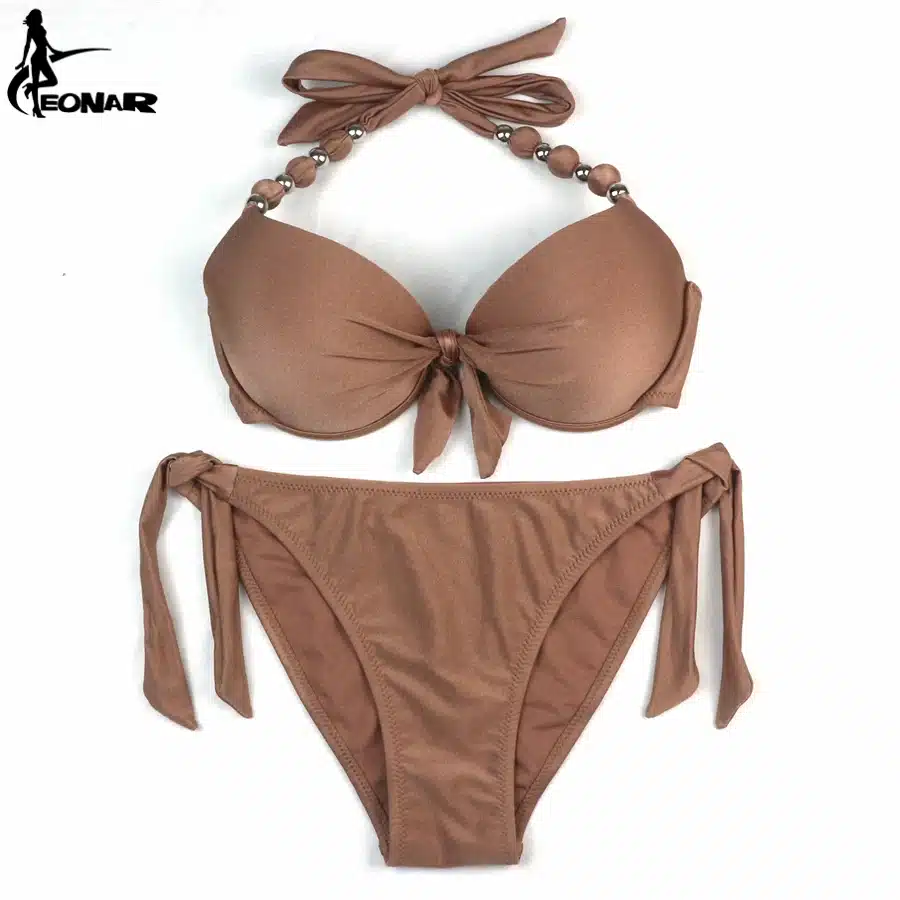 EONAR Bikinis Women 2018 Print Floral Swimsuits Brazilian Push Up Halter Bikini Set Bathing Suits Plus Size Swimwear Female XXL 21