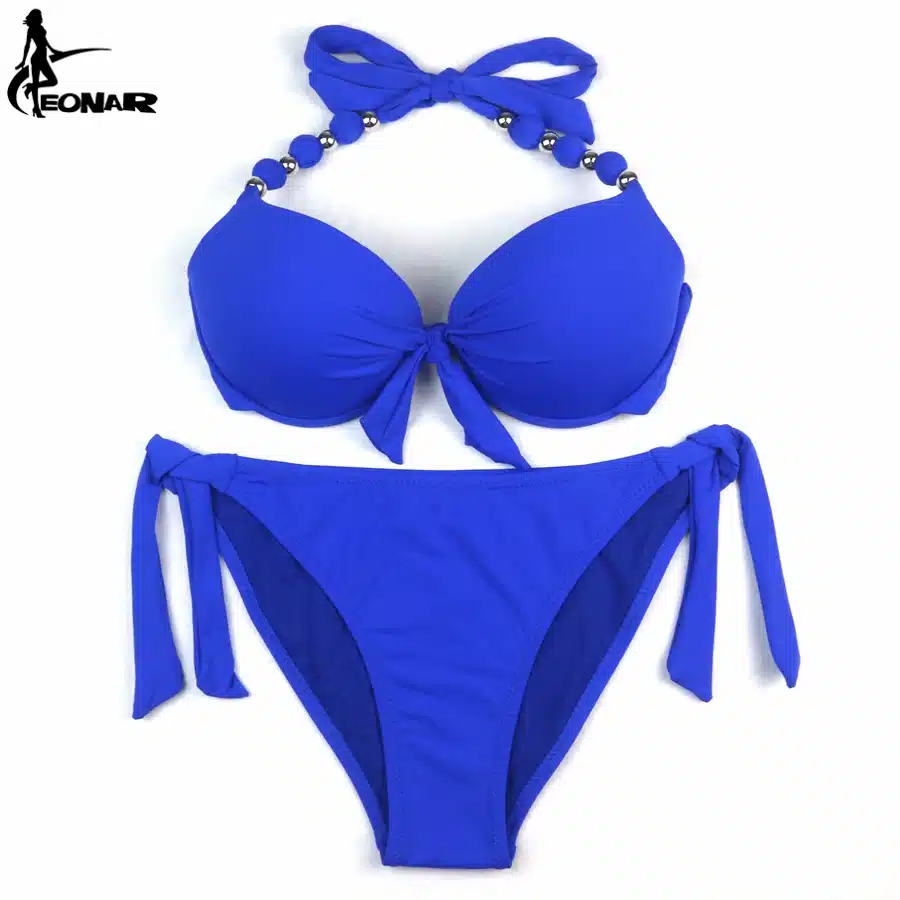 EONAR Bikinis Women 2018 Print Floral Swimsuits Brazilian Push Up Halter Bikini Set Bathing Suits Plus Size Swimwear Female XXL 22