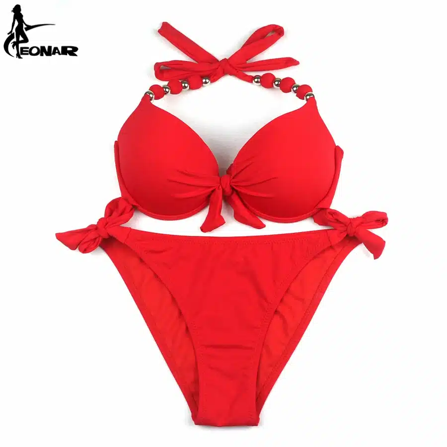 EONAR Bikinis Women 2018 Print Floral Swimsuits Brazilian Push Up Halter Bikini Set Bathing Suits Plus Size Swimwear Female XXL 23